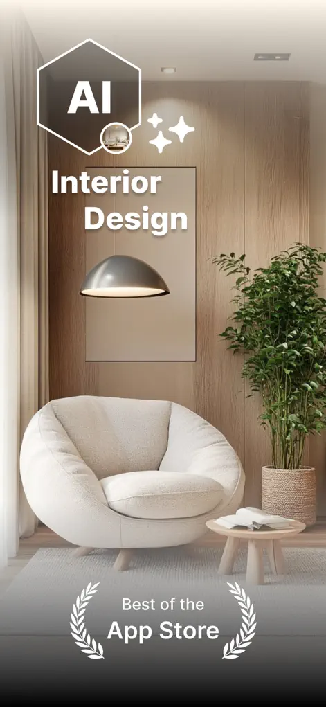 AI interior visualization of a room makeover in the Interior AI app
