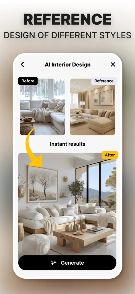 Swapping kitchen island layout and lighting in an AI kitchen redesign